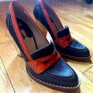 Dolce & Gabbana Patent Leather Loafer Pump - Brown/Orange/Gold - US 8 / EU 38.5